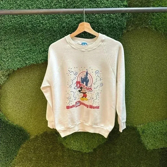 Vintage 1980s  Disneyworld 15 Years Mickey Castle Crewneck - Picture 1 of 5